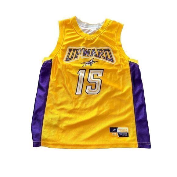 UPWARD # 15 Yellow White Reversible Youth Jersey - Picture 1 of 8